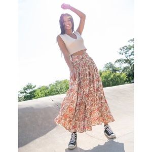 Natural Life Shine On Metallic Gold Maxi Skirt